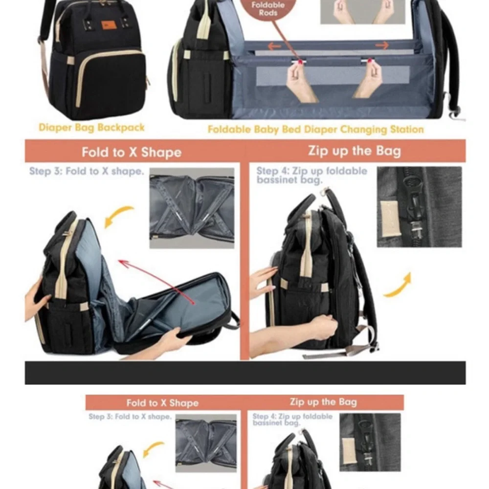 Debug Diaper Bag Backpack with Multi Functions - Picture 4 of 9